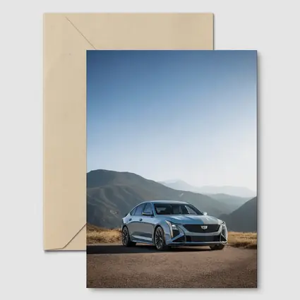 Cadillac CT5 Silver Sedan Mountain Road