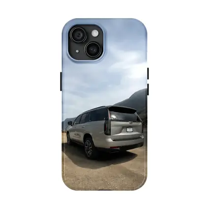 Cadillac Escalade Silver SUV Mountain Road