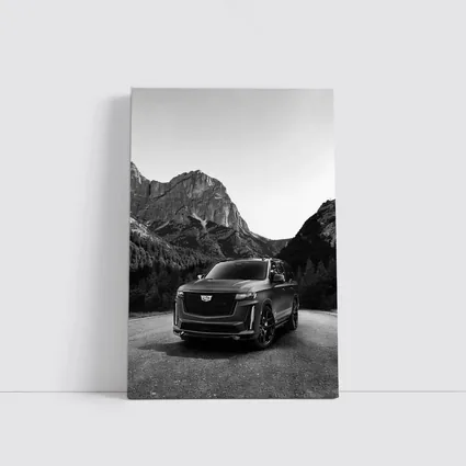 Cadillac Escalade Black Mountain Road Scene