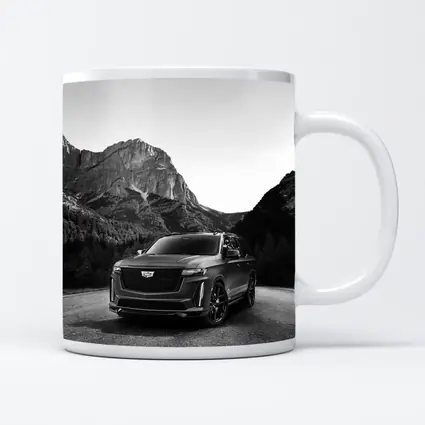 Cadillac Escalade Black Mountain Road Scene