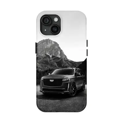 Cadillac Escalade Black Mountain Road Scene
