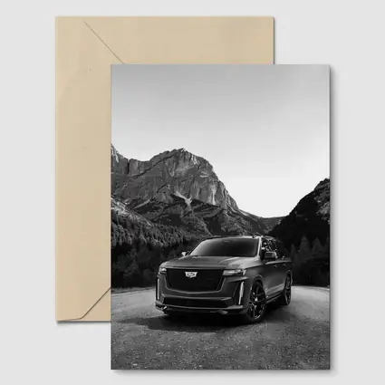 Cadillac Escalade Black Mountain Road Scene