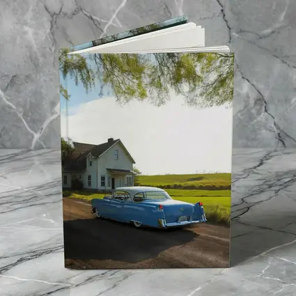 Classic Blue Cadillac Country Farmhouse Road