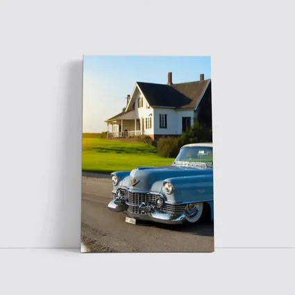 Classic Cadillac Blue Vintage Car Country House