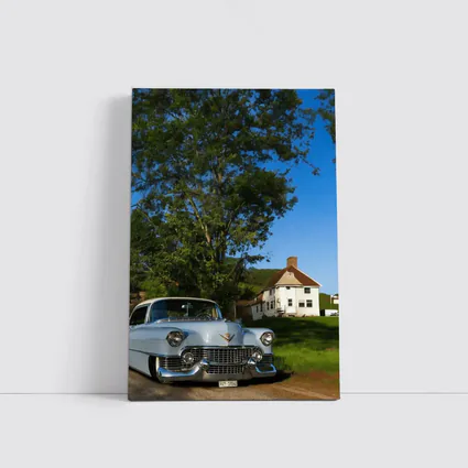 Classic Cadillac DeVille White Rural American Village