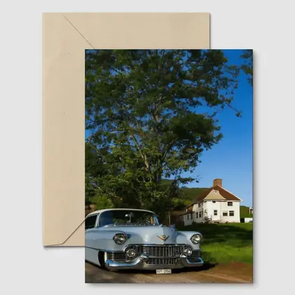 Classic Cadillac DeVille White Rural American Village
