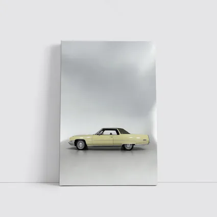 Classic Yellow Cadillac Coupe Studio Shot