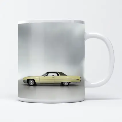 Classic Yellow Cadillac Coupe Studio Shot