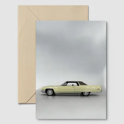 Classic Yellow Cadillac Coupe Studio Shot