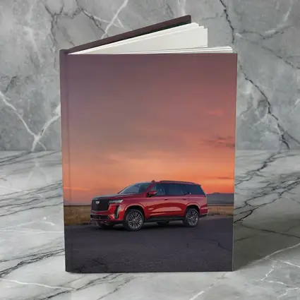 Cadillac Escalade Red SUV Sunset Sky