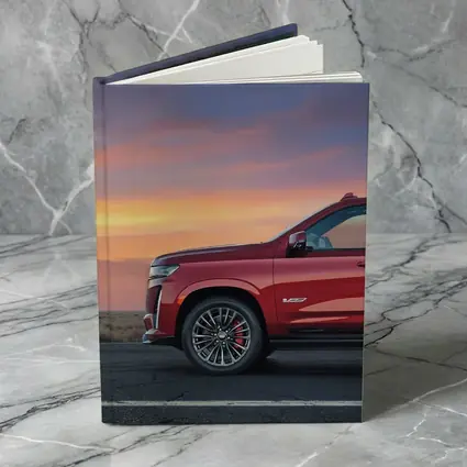 Cadillac Escalade Red SUV Sunset Sky