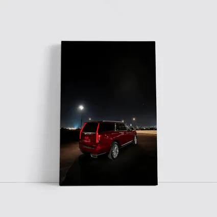 Cadillac Escalade Red Night City Lights