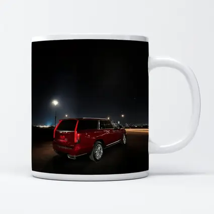 Cadillac Escalade Red Night City Lights