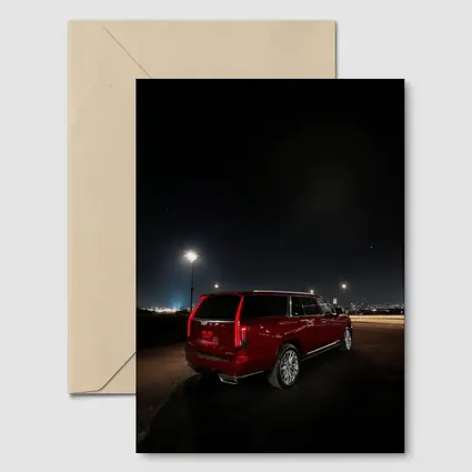 Cadillac Escalade Red Night City Lights