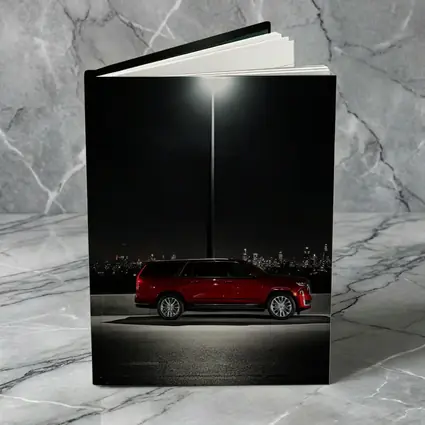 Cadillac Escalade Red Night City Skyline