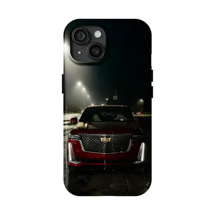 Cadillac Escalade Red Front Night Street