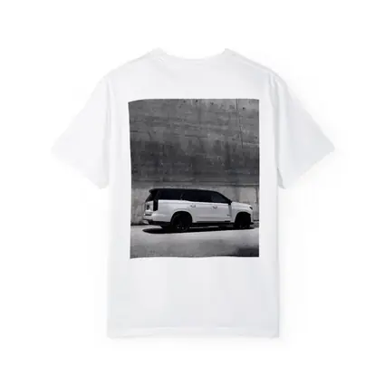 Cadillac Escalade White SUV Concrete Wall