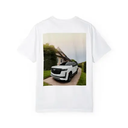 White Cadillac Escalade Parked Estate Driveway