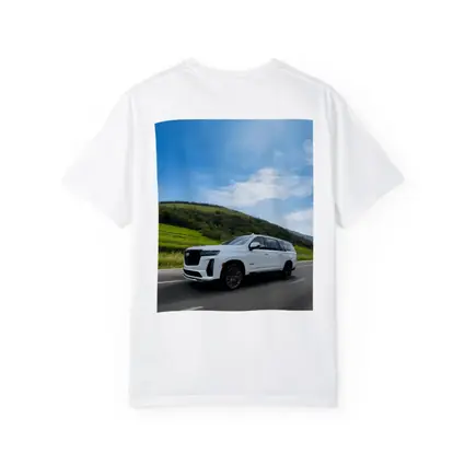 Cadillac Escalade White SUV Green Hills