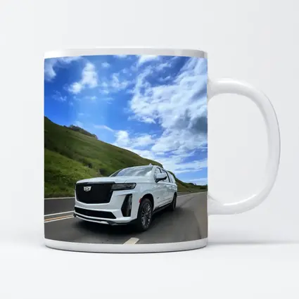Cadillac Escalade White SUV Open Road
