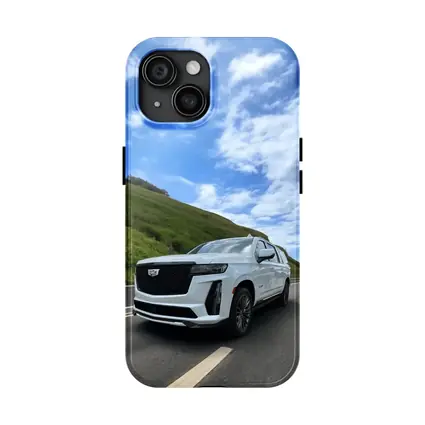Cadillac Escalade White SUV Open Road