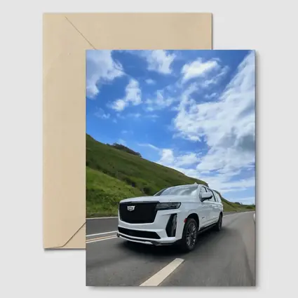 Cadillac Escalade White SUV Open Road
