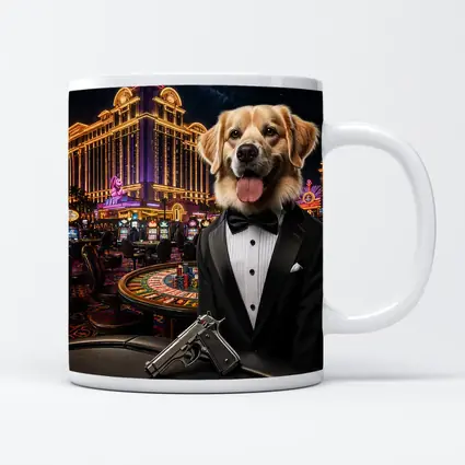 Golden Retriever Secret Agent Casino Tuxedo