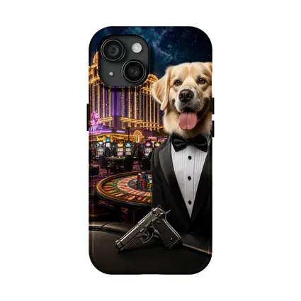 Golden Retriever Secret Agent Casino Tuxedo