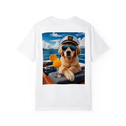 Golden Retriever Captain Relaxing on Luxury Yacht