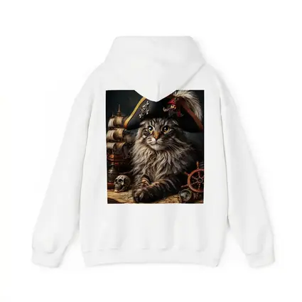 Maine Coon Cat Pirate Captain Nautical Scene