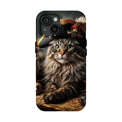 Maine Coon Cat Pirate Captain Nautical Scene