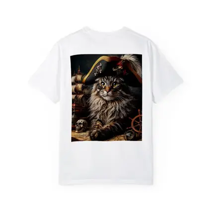 Maine Coon Cat Pirate Captain Nautical Scene