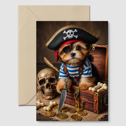 Yorkshire Terrier Pirate Puppy Treasure Chest