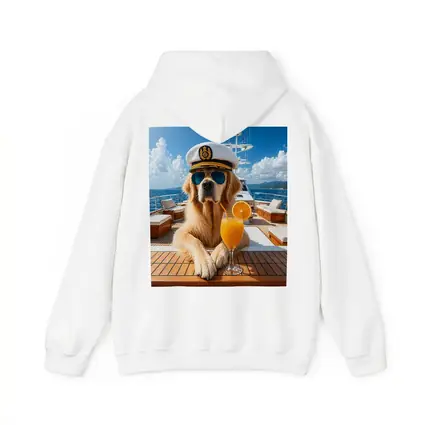 Golden Retriever Captain on Luxury Yacht