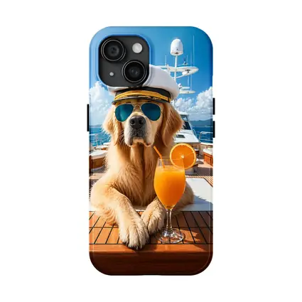 Golden Retriever Captain on Luxury Yacht