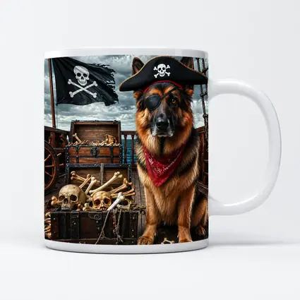 German Shepherd Pirate Captain Ship Deck
