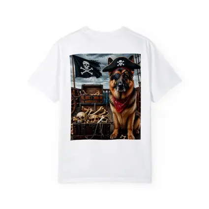 German Shepherd Pirate Captain Ship Deck