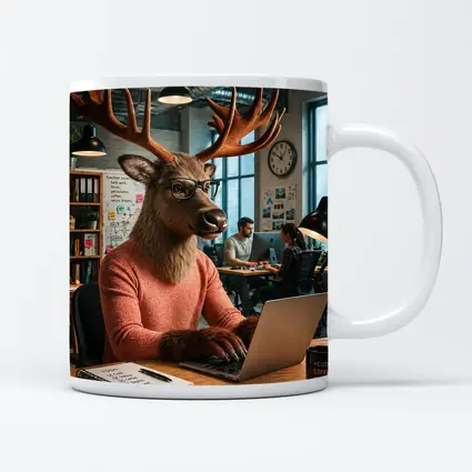 Deer Programmer Working Laptop Office Coworking