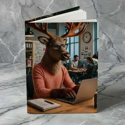 Deer Programmer Working Laptop Office Coworking