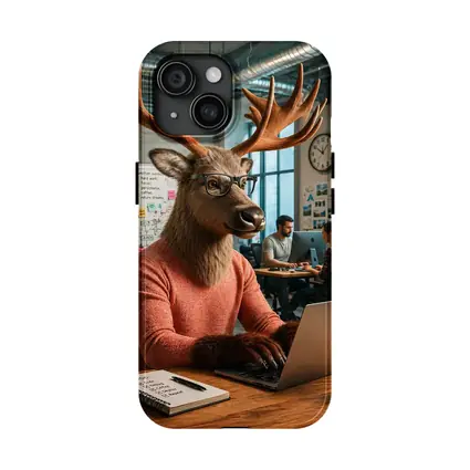 Deer Programmer Working Laptop Office Coworking