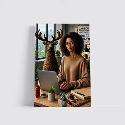 Caribou Programmer Woman Coding Office Setting