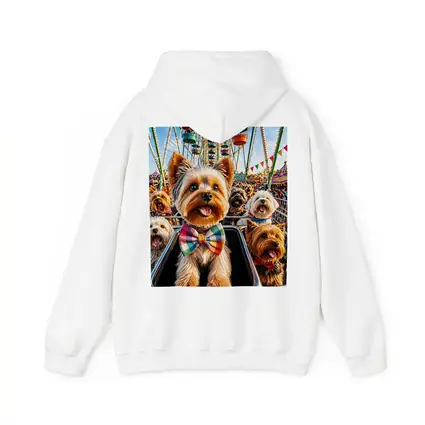 Yorkshire Terriers at Colorful Carnival Fair
