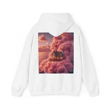 Cozy House Surrounded By Pink Clouds Ocean