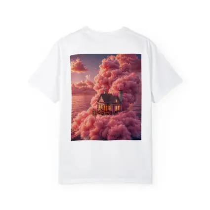 Cozy House Surrounded By Pink Clouds Ocean