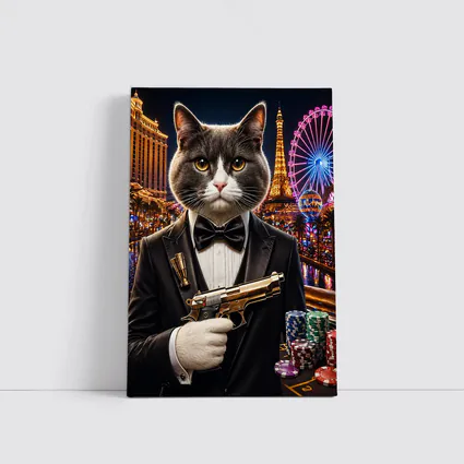 Gray Cat Spy Tuxedo Las Vegas Casino