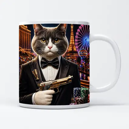 Gray Cat Spy Tuxedo Las Vegas Casino
