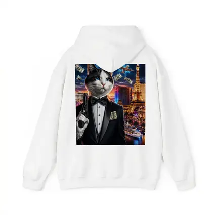 Tuxedo Cat Secret Agent Las Vegas Night