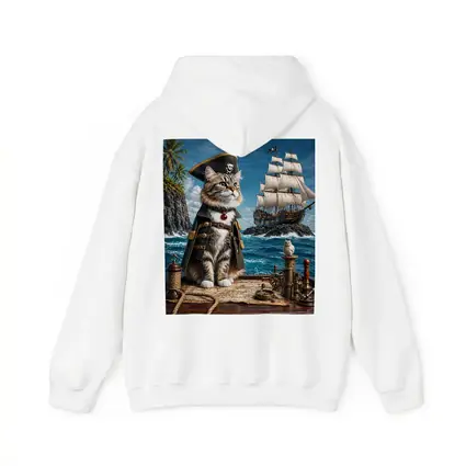 Pirate Cat Captain Ship Ocean Adventure Art