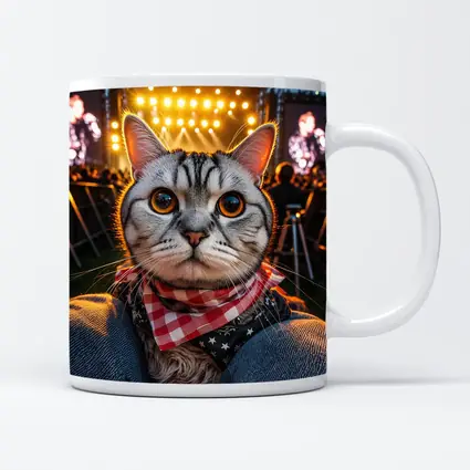American Shorthair Cat At Concert Stage