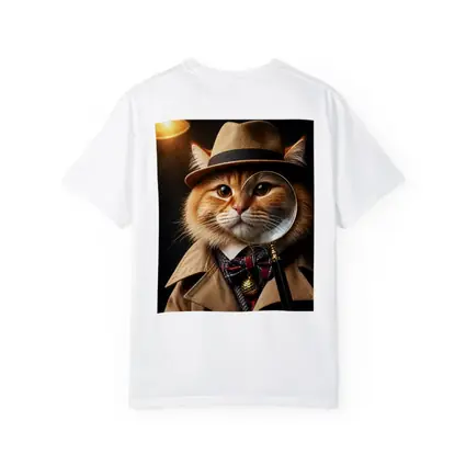 Orange Cat Detective Hat Magnifying Glass